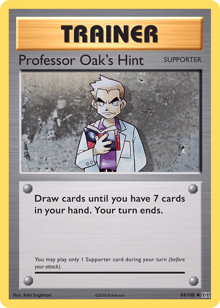 Professor Oak's Hint Pokemon card (84/108, Evolutions)
