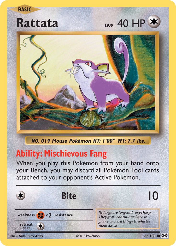 Rattata Pokemon card (66/108, Evolutions)