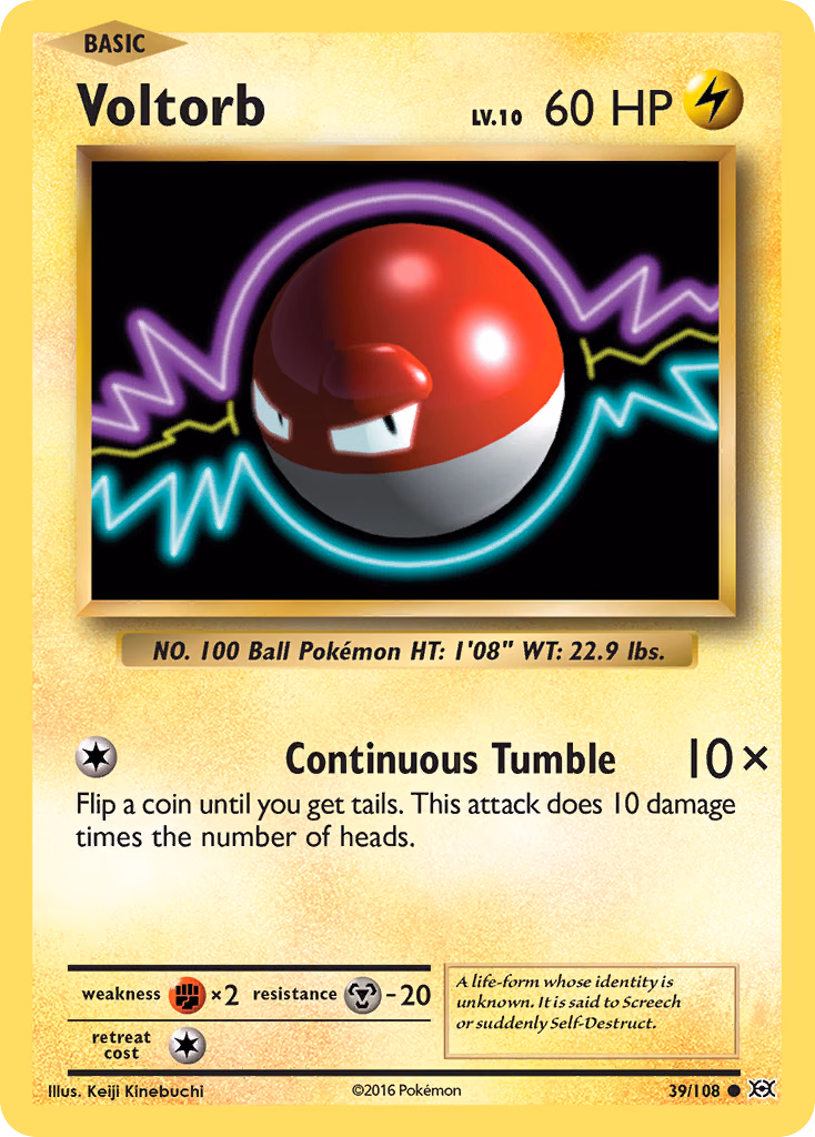 Voltorb Pokemon card (39/108, Evolutions)