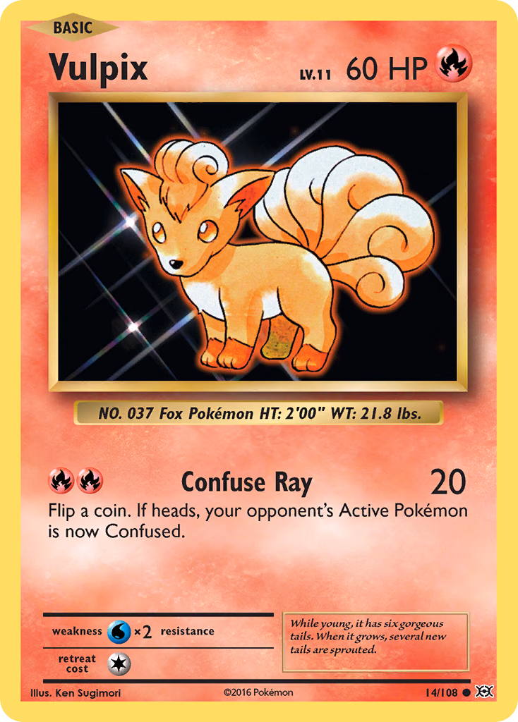Vulpix Pokemon card (14/108, Evolutions)