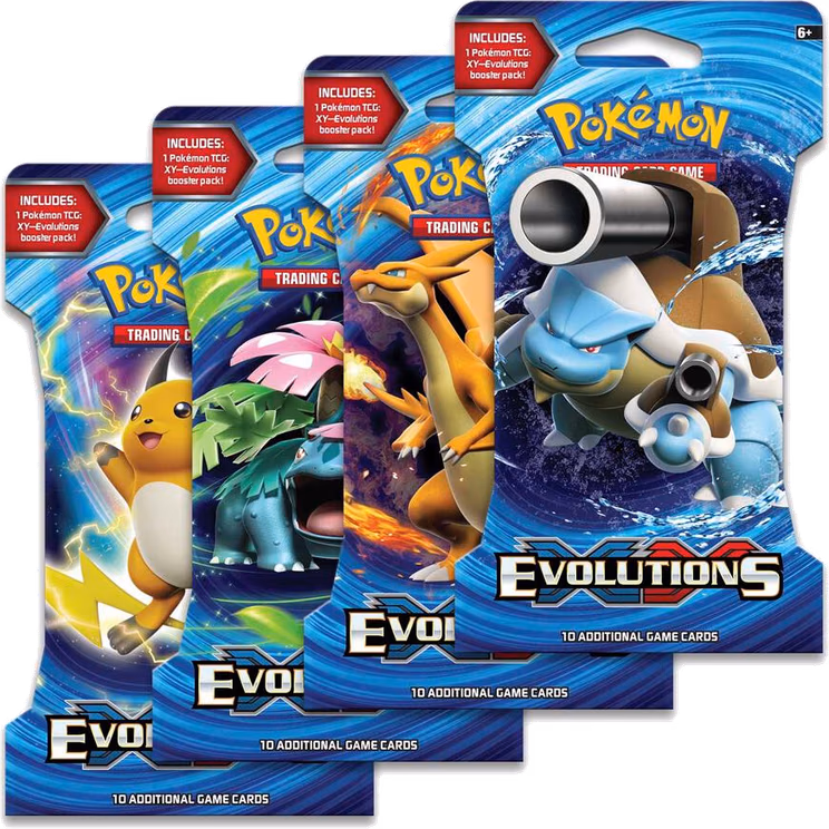 Pokemon Evolutions Sleeved Booster Pack Art Bundle [Set of 4]