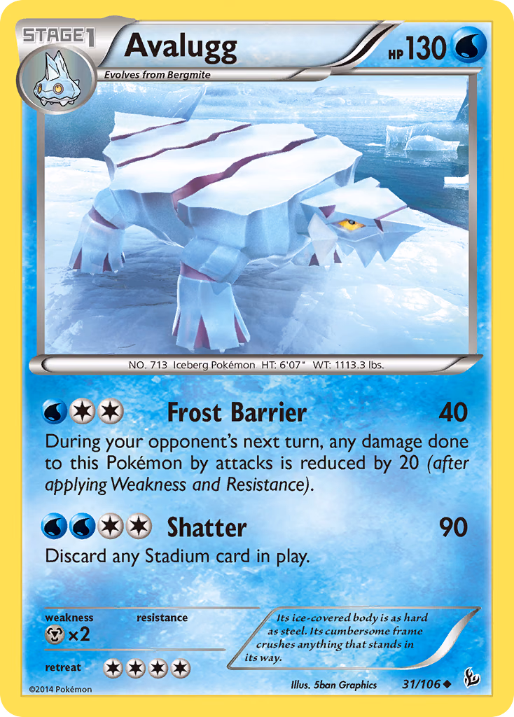 Avalugg Pokemon card (31/106, Flashfire)