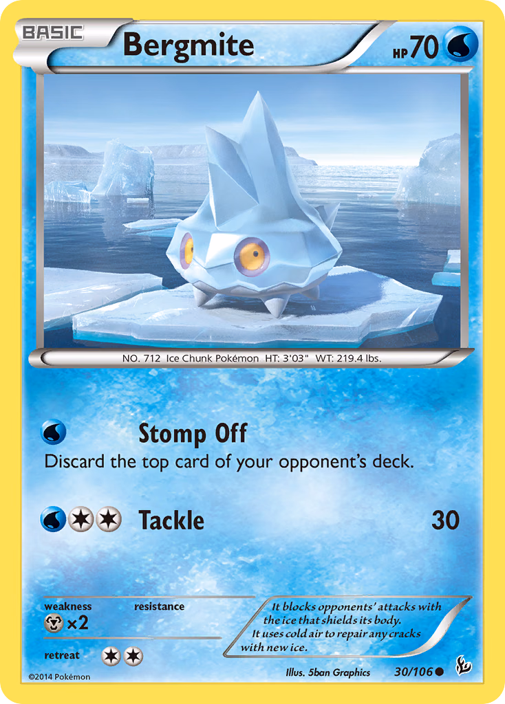 Bergmite Pokemon card (30/106, Flashfire)
