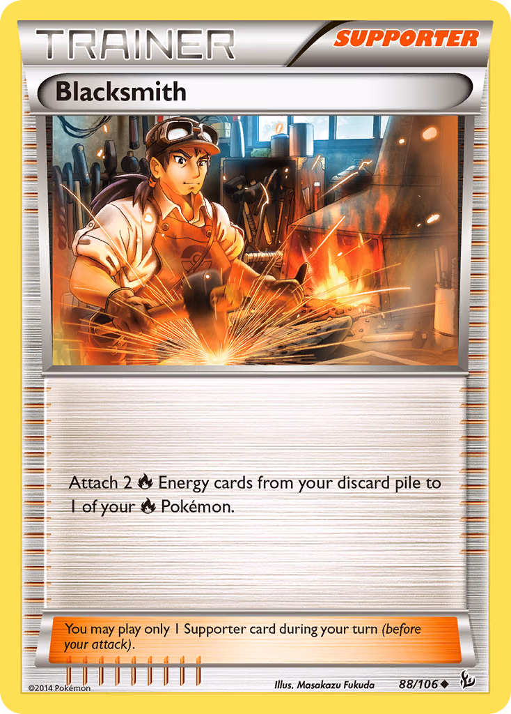 Blacksmith Pokemon card (88/106, Flashfire)