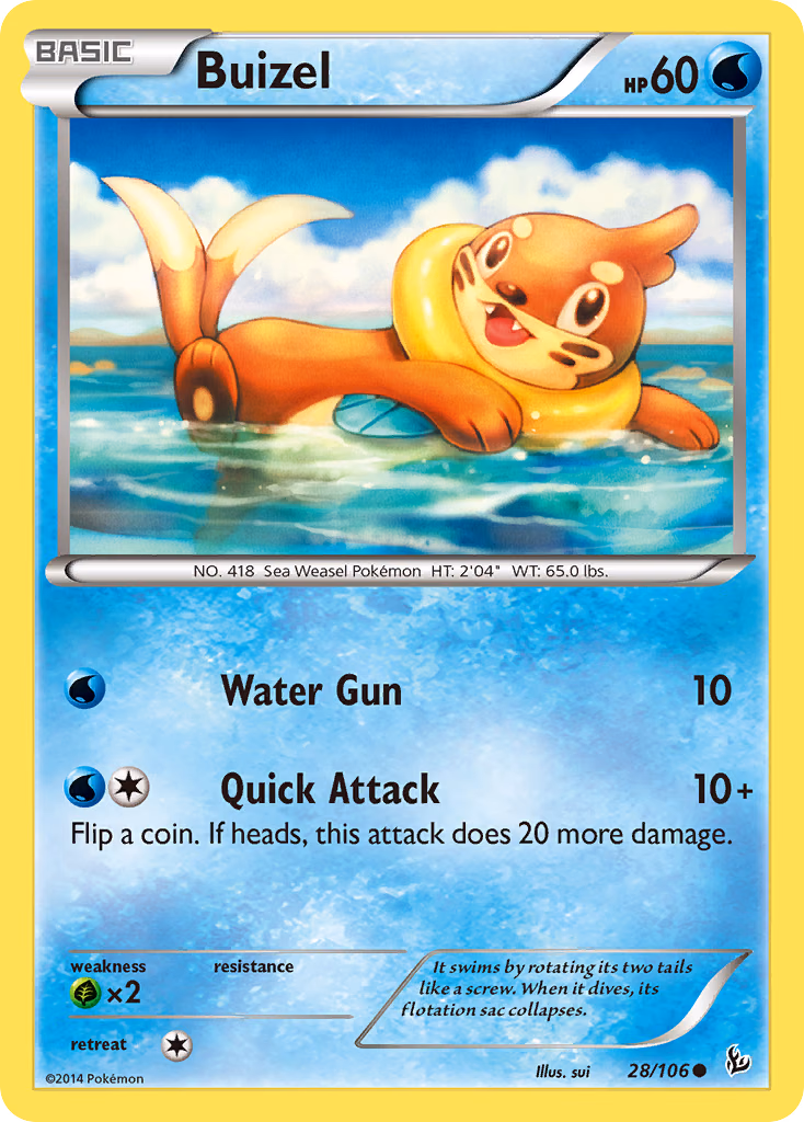 Buizel Pokemon card (28/106, Flashfire)
