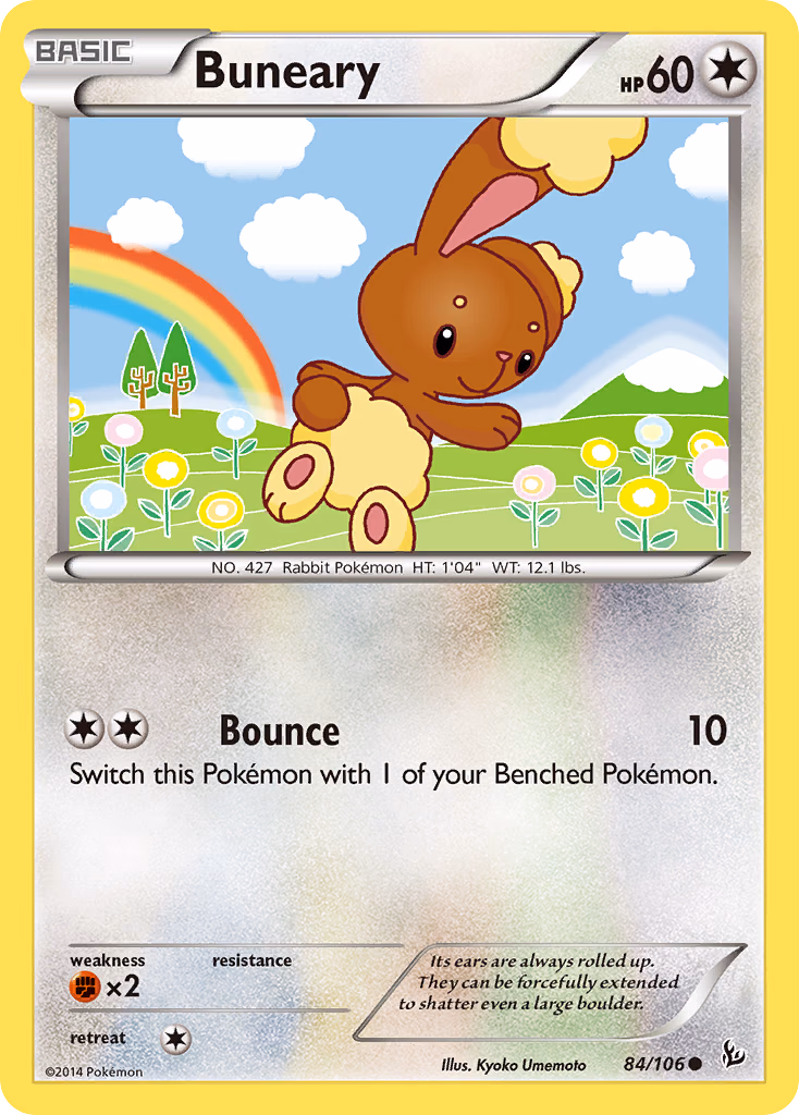 Buneary Pokemon card (84/106, Flashfire)