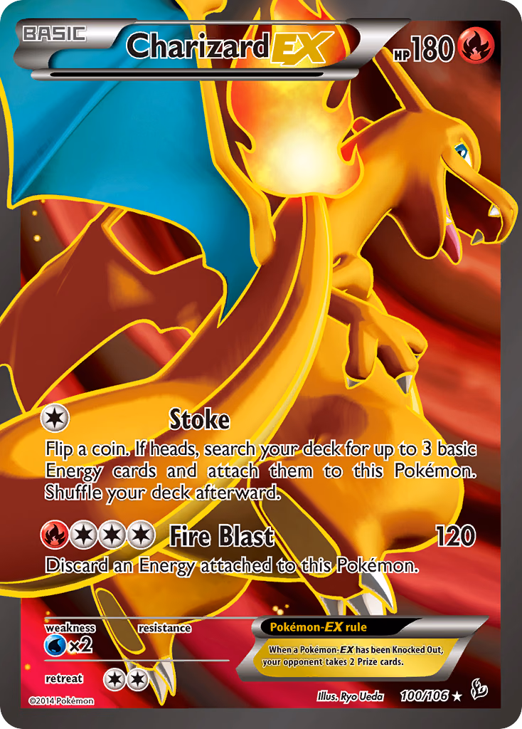 Charizard-EX Pokemon card (100/106, Flashfire)