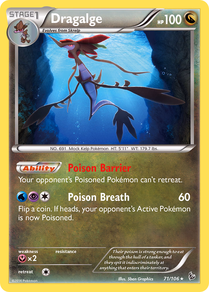Dragalge Pokemon card (71/106, Flashfire)