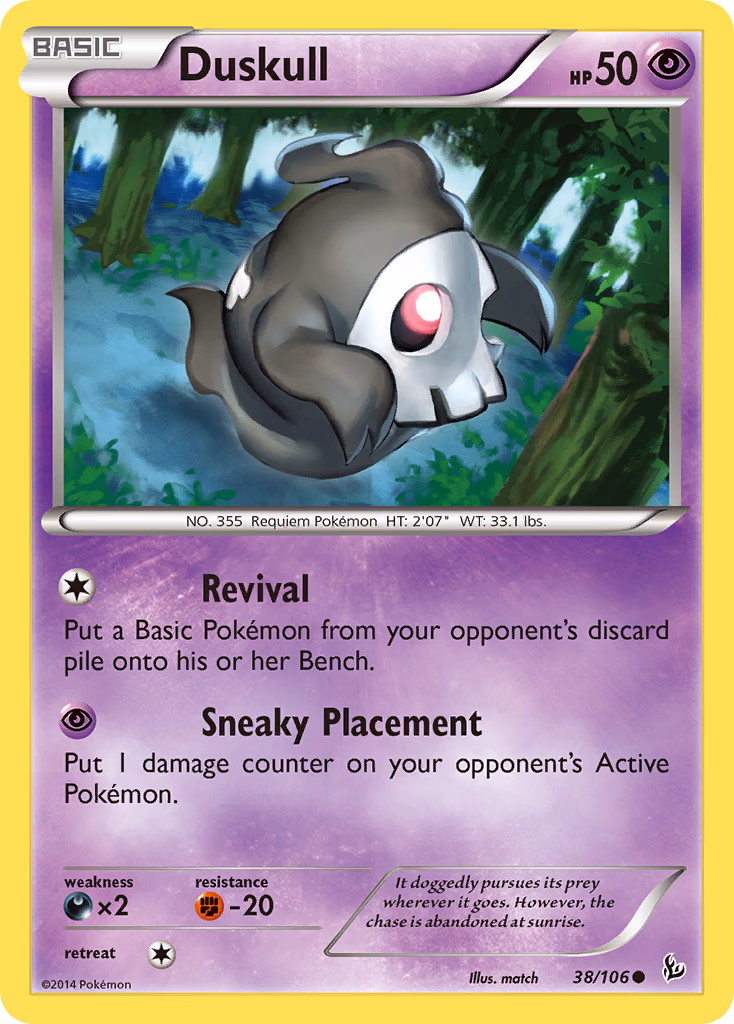Duskull Pokemon card (38/106, Flashfire)