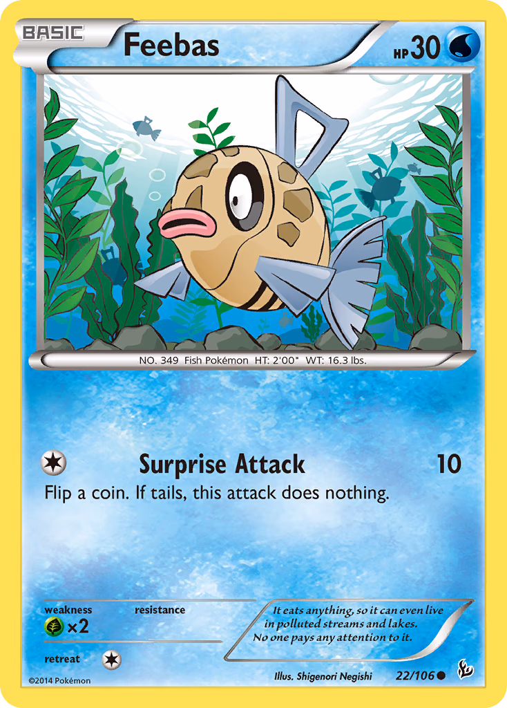 Feebas Pokemon card (22/106, Flashfire)