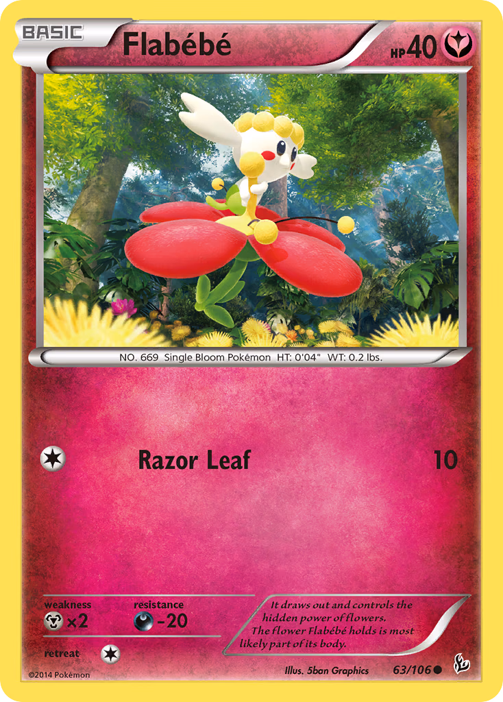 Flabébé Pokemon card (63/106, Flashfire)