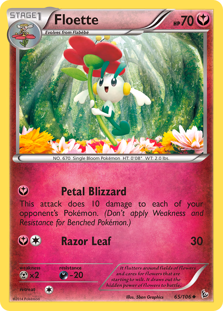 Floette Pokemon card (65/106, Flashfire)