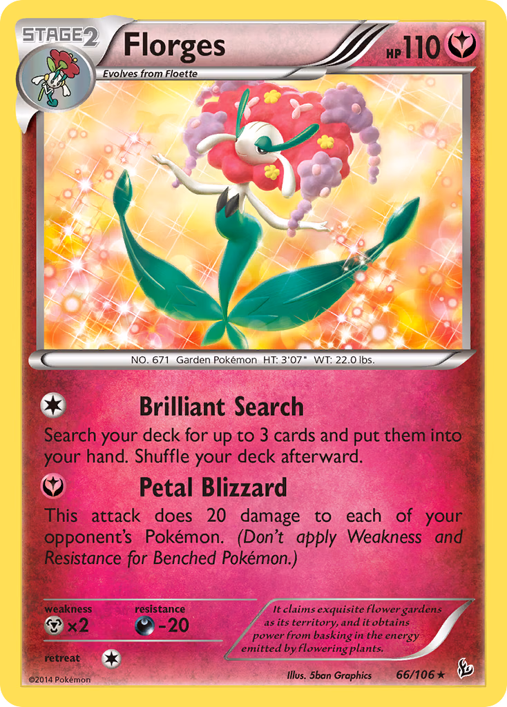 Florges Pokemon card (66/106, Flashfire)