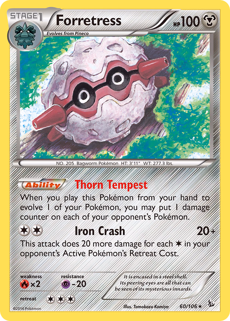 Forretress Pokemon card (60/106, Flashfire)