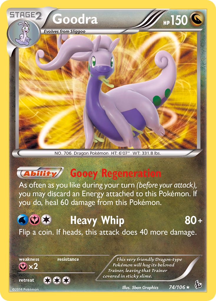 Goodra Pokemon card (74/106, Flashfire)