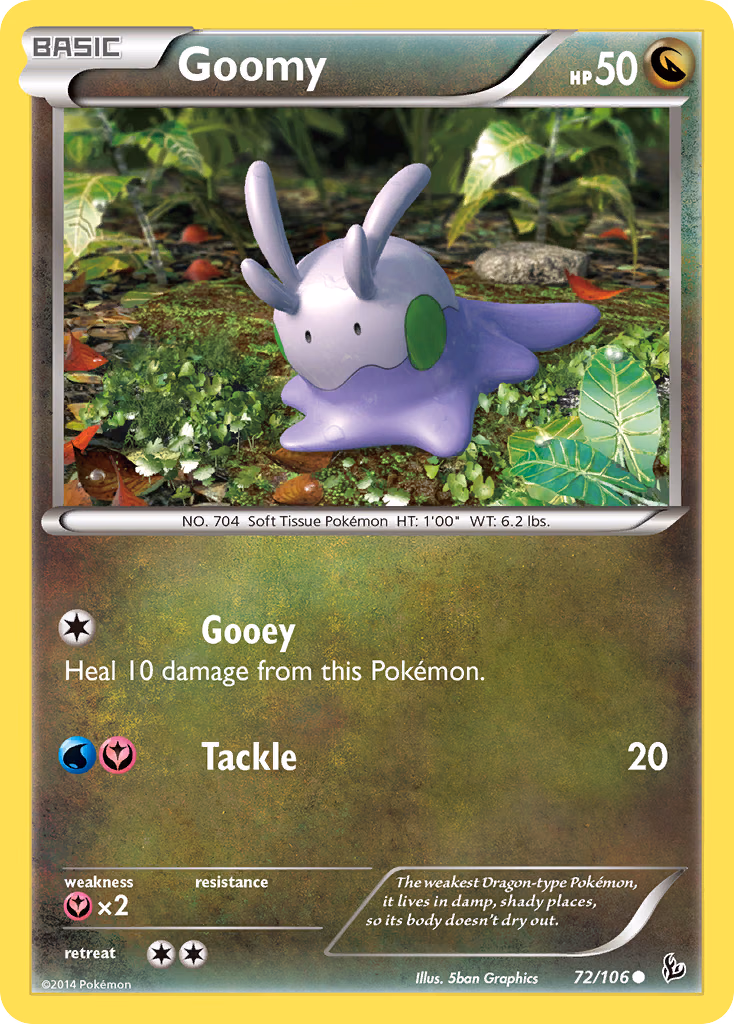Goomy Pokemon card (72/106, Flashfire)