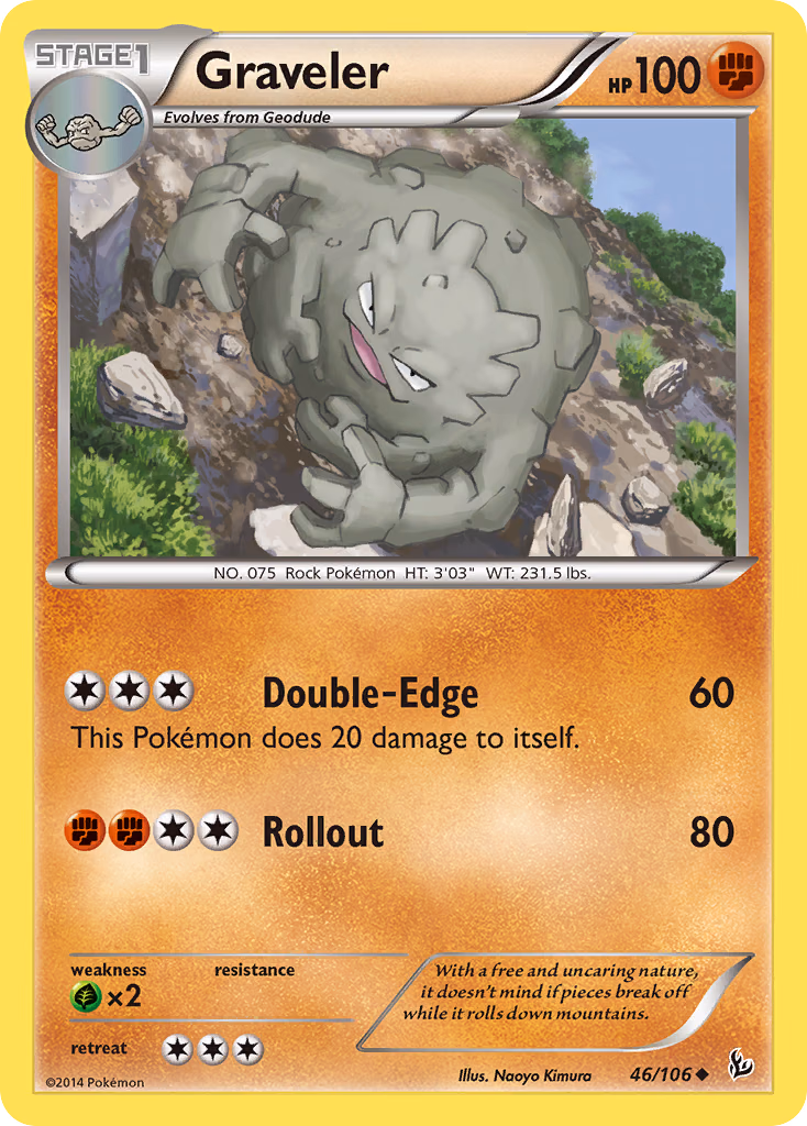 Graveler Pokemon card (46/106, Flashfire)