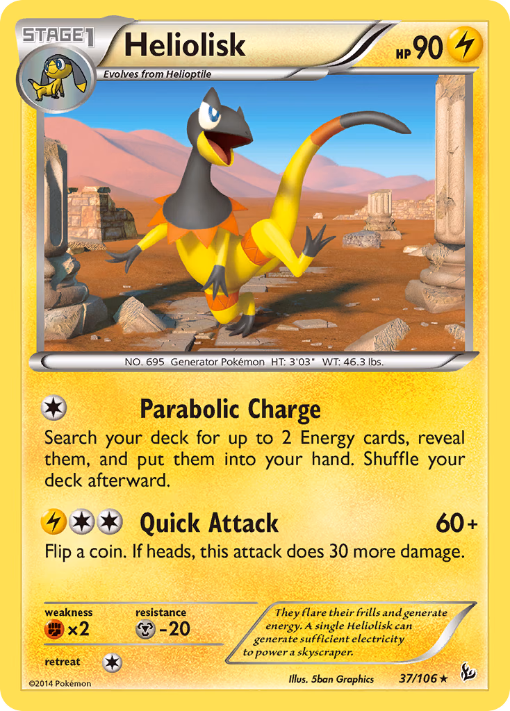 Heliolisk Pokemon card (37/106, Flashfire)