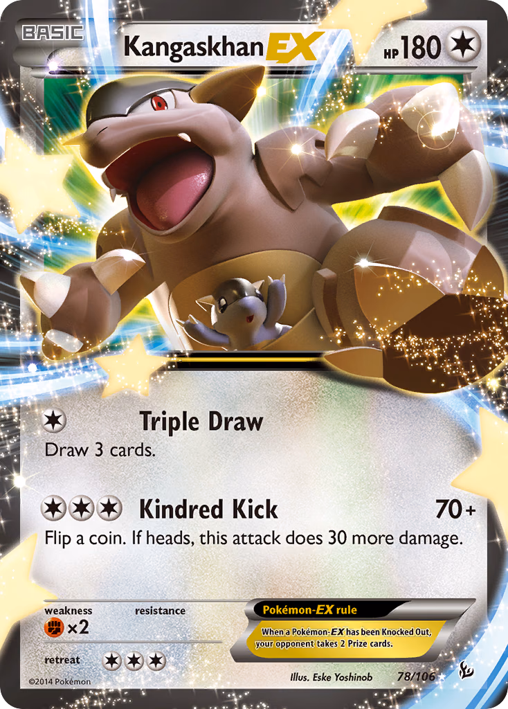 Kangaskhan-EX Pokemon card (78/106, Flashfire)