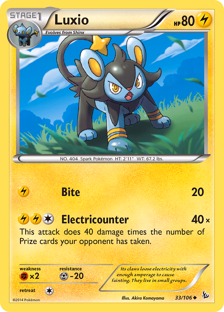 Luxio Pokemon card (33/106, Flashfire)