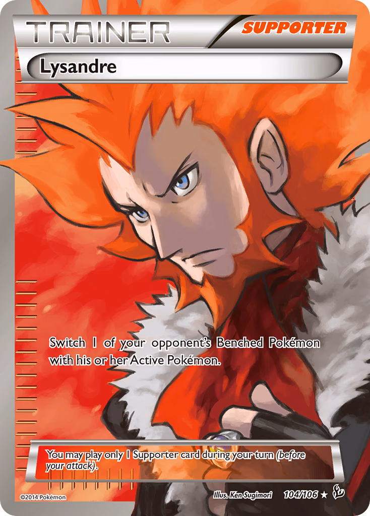 Lysandre Pokemon card (104/106, Flashfire)