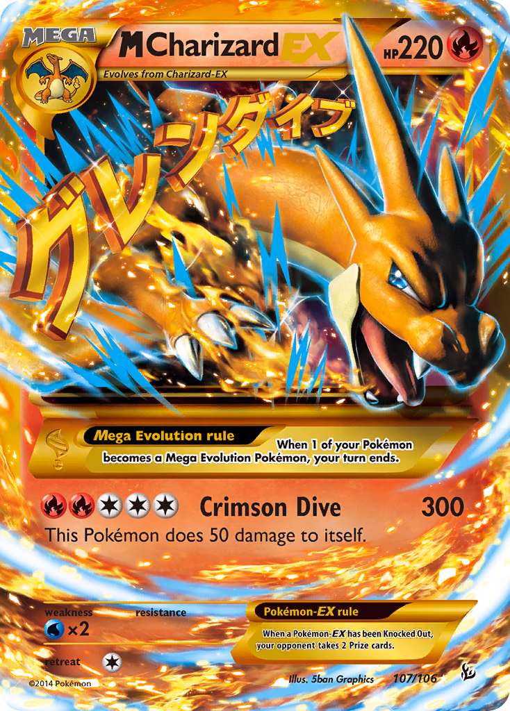 M Charizard-EX Pokemon card (107/106, Flashfire)