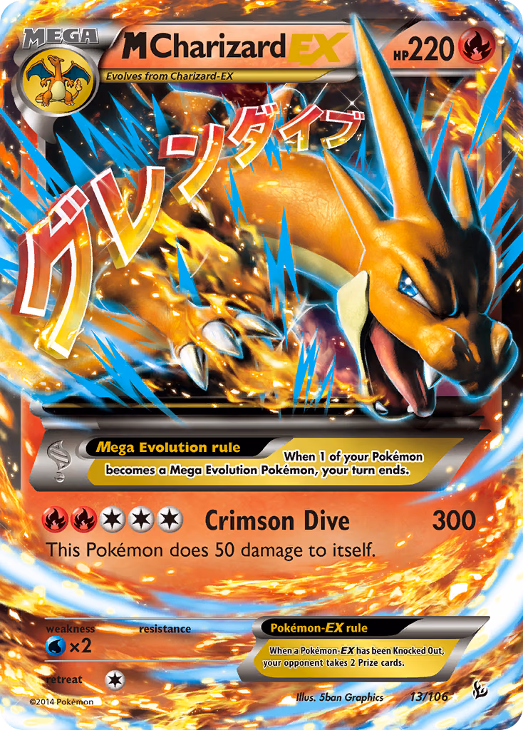 M Charizard-EX Pokemon card (13/106, Flashfire)