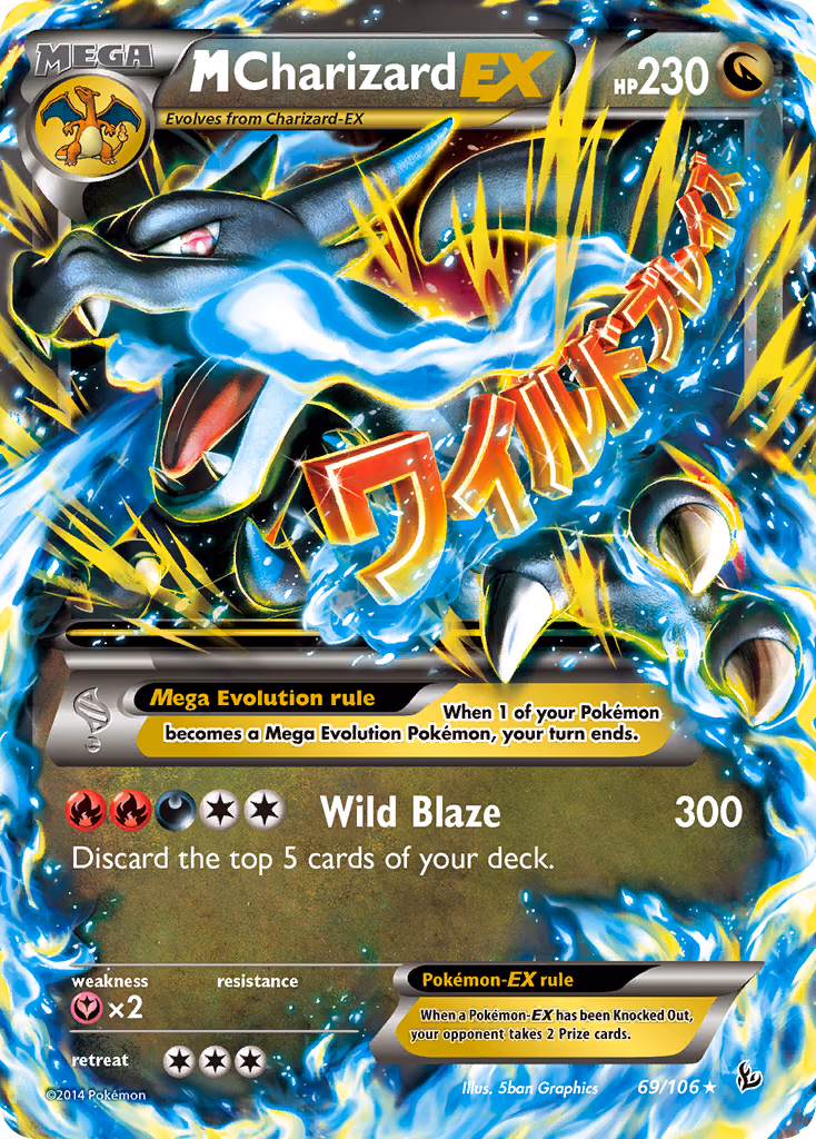 M Charizard-EX Pokemon card (69/106, Flashfire)