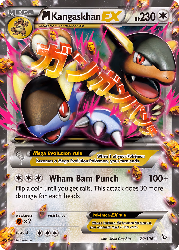 M Kangaskhan-EX Pokemon card (79/106, Flashfire)
