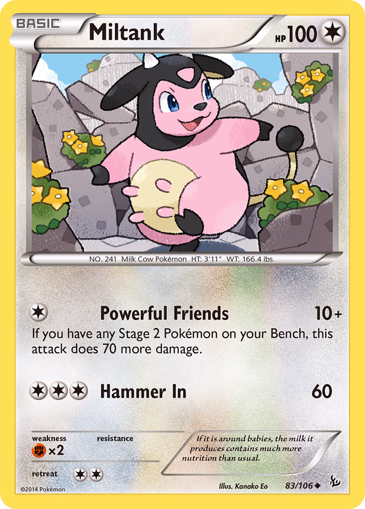 Miltank Pokemon card (83/106, Flashfire)