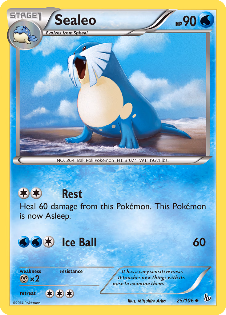Sealeo Pokemon card (25/106, Flashfire)