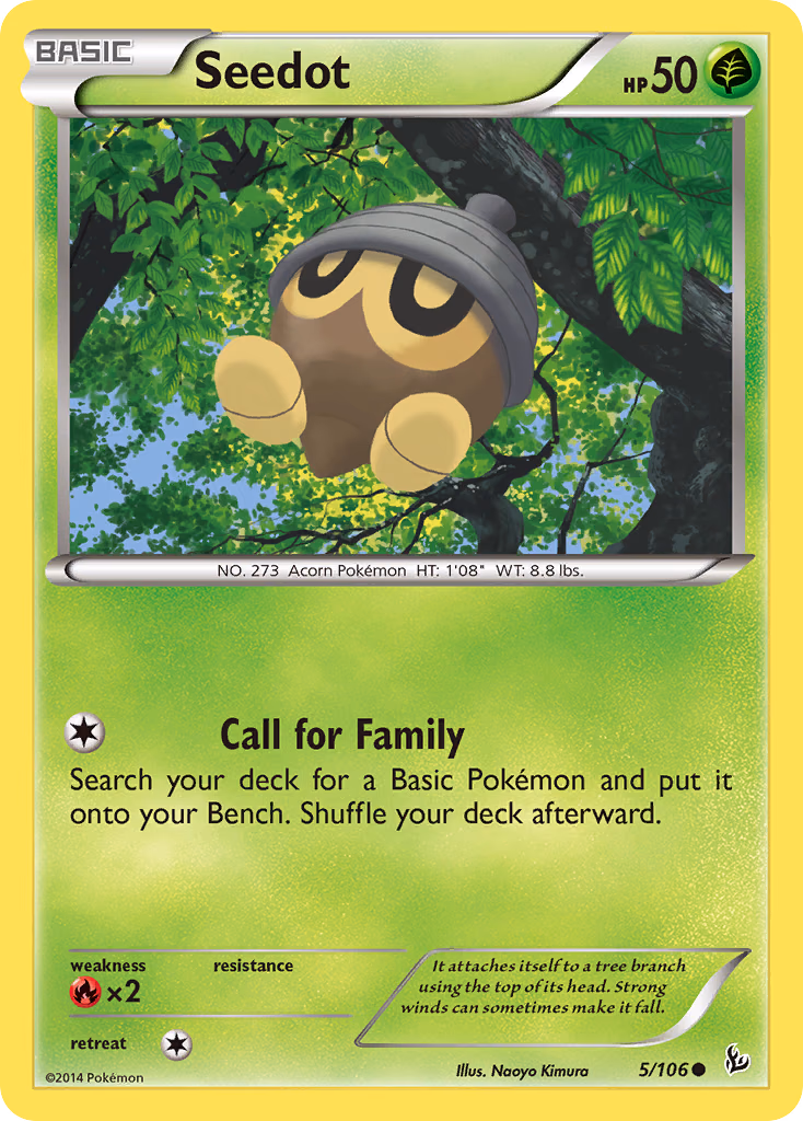 Seedot Pokemon card (5/106, Flashfire)