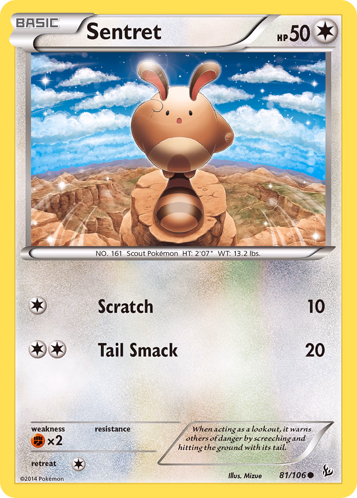 Sentret Pokemon card (81/106, Flashfire)