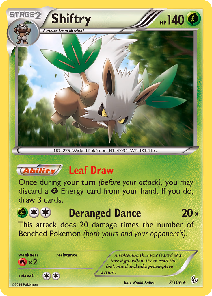 Shiftry Pokemon card (7/106, Flashfire)