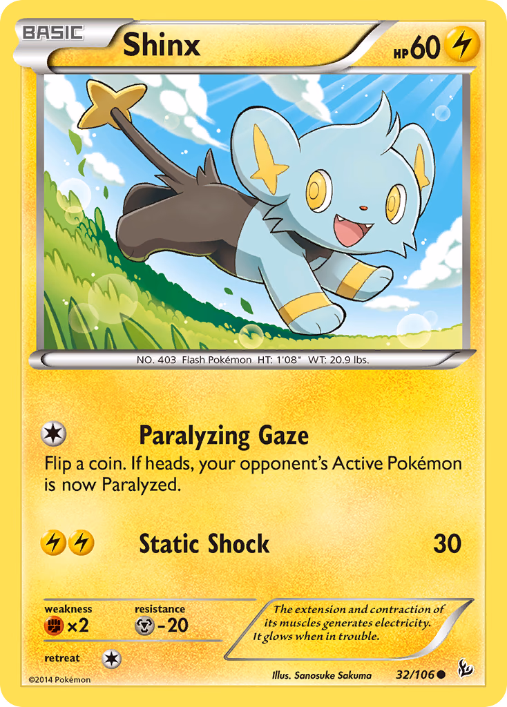 Shinx Pokemon card (32/106, Flashfire)