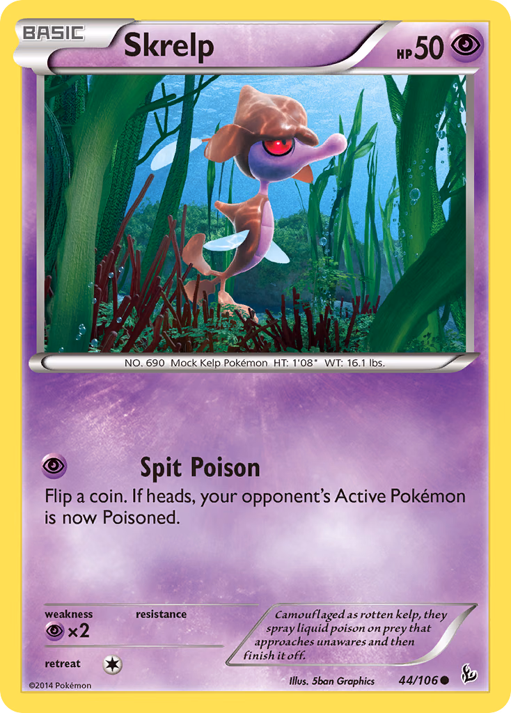 Skrelp Pokemon card (44/106, Flashfire)