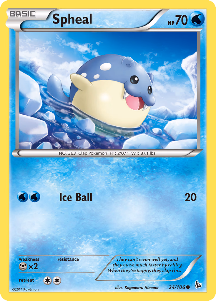 Spheal Pokemon card (24/106, Flashfire)