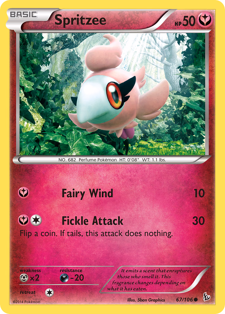 Spritzee Pokemon card (67/106, Flashfire)