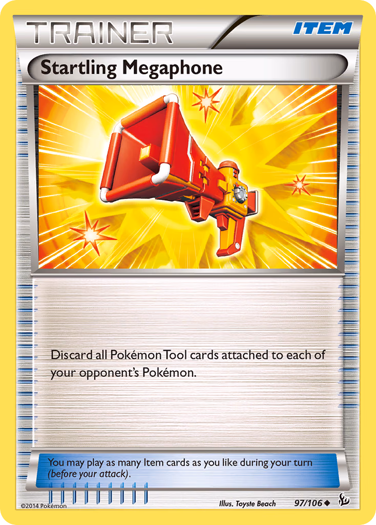 Startling Megaphone Pokemon card (97/106, Flashfire)