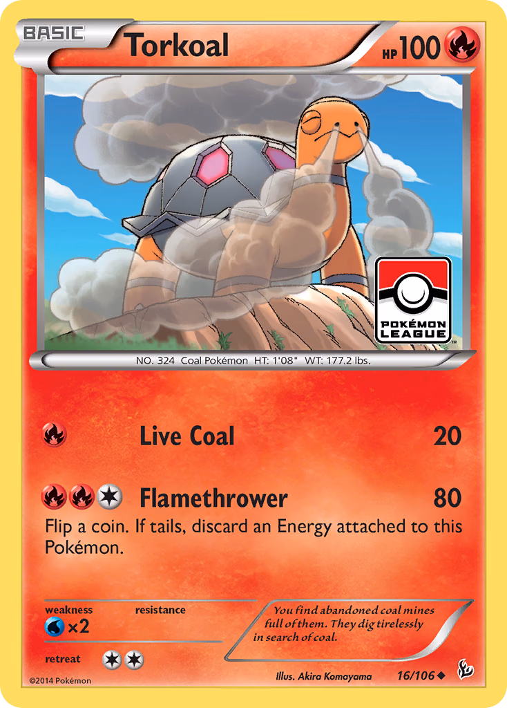 Torkoal Pokemon card (16/106, Flashfire)