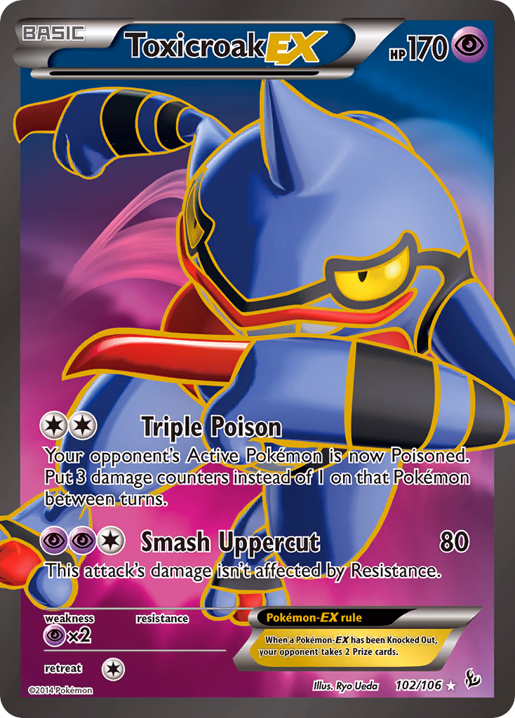 Toxicroak-EX Pokemon card (102/106, Flashfire)
