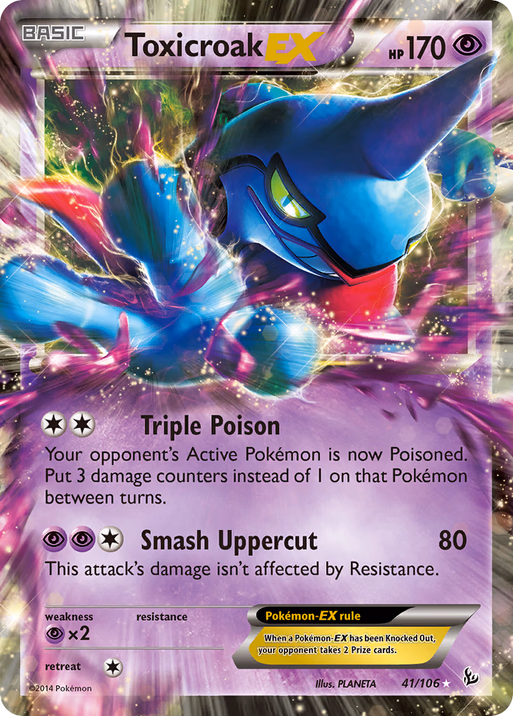Toxicroak-EX Pokemon card (41/106, Flashfire)
