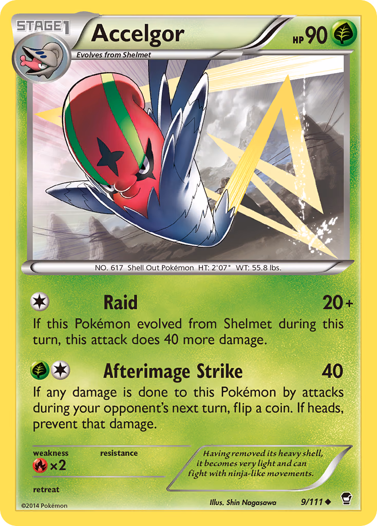Accelgor Pokemon card (9/111, Furious Fists)