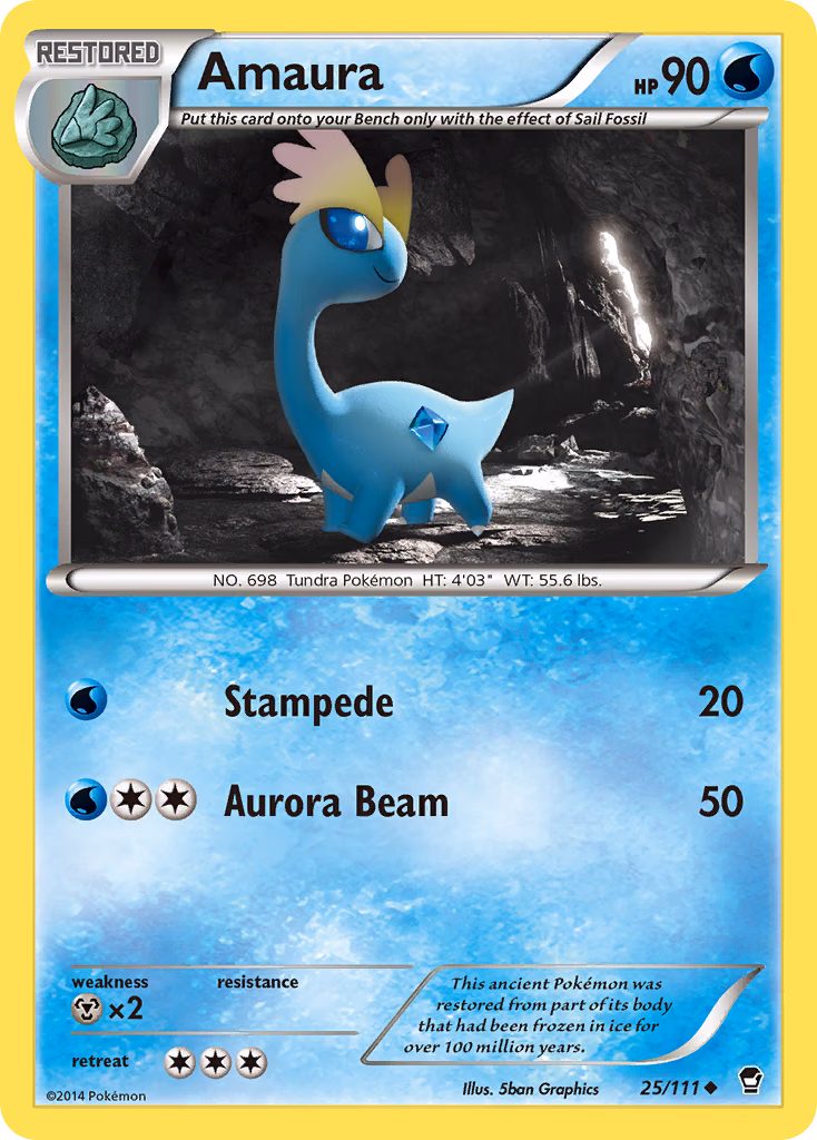 Amaura Pokemon card (25/111, Furious Fists)