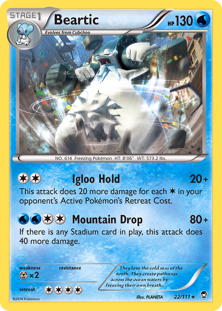 Beartic Pokemon card (22/111, Furious Fists)