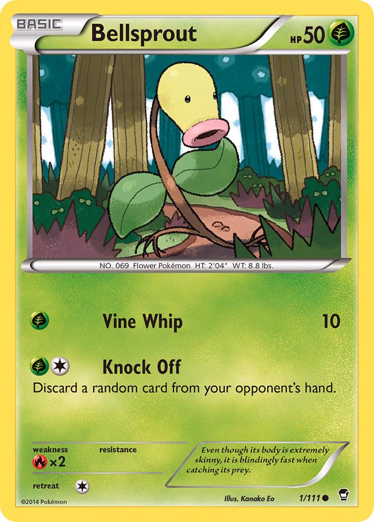 Bellsprout Pokemon card (1/111, Furious Fists)