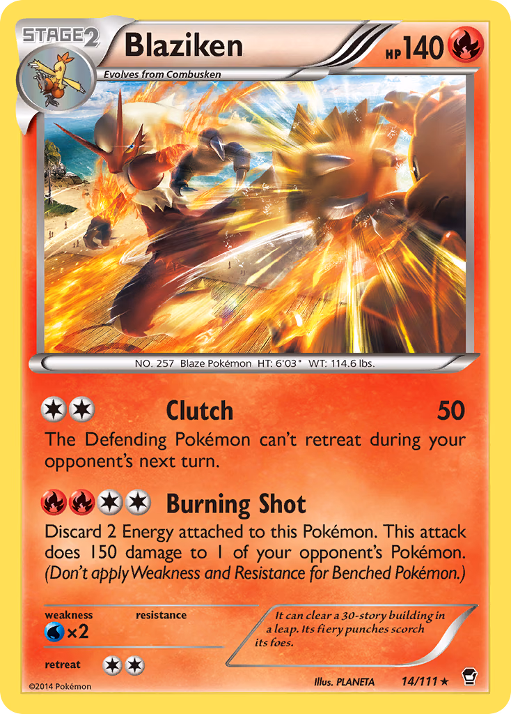 Blaziken Pokemon card (14/111, Furious Fists)