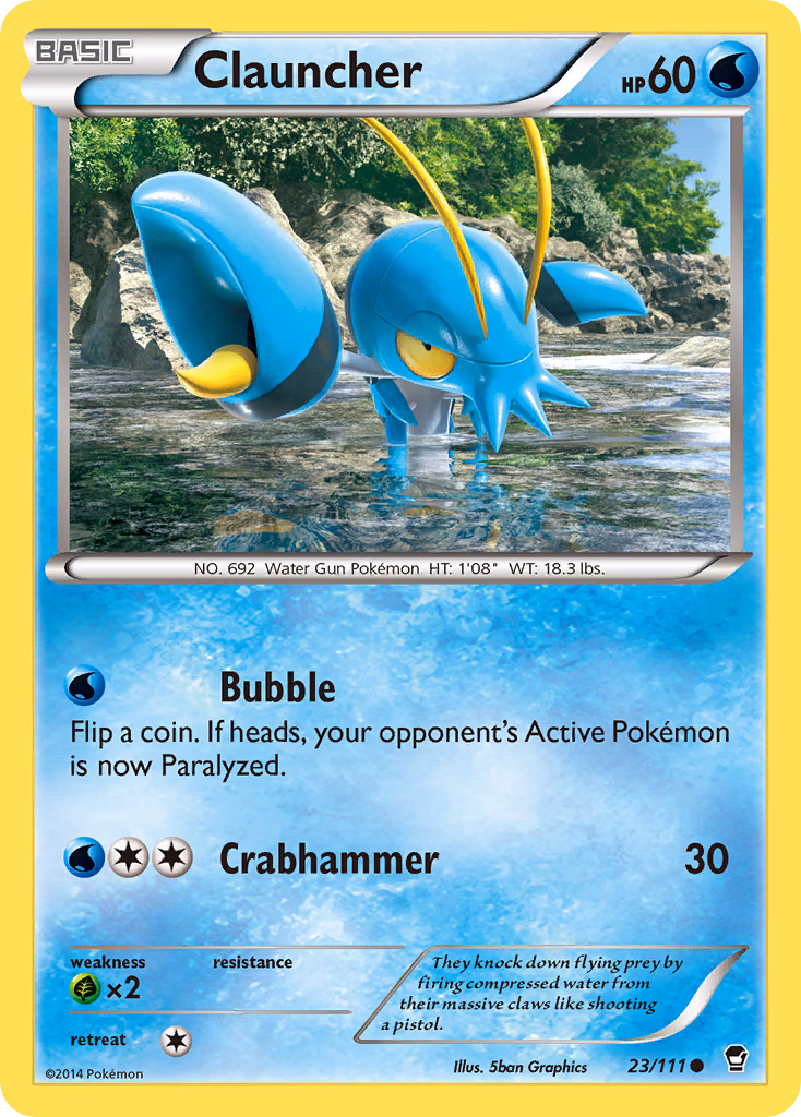 Clauncher Pokemon card (23/111, Furious Fists)