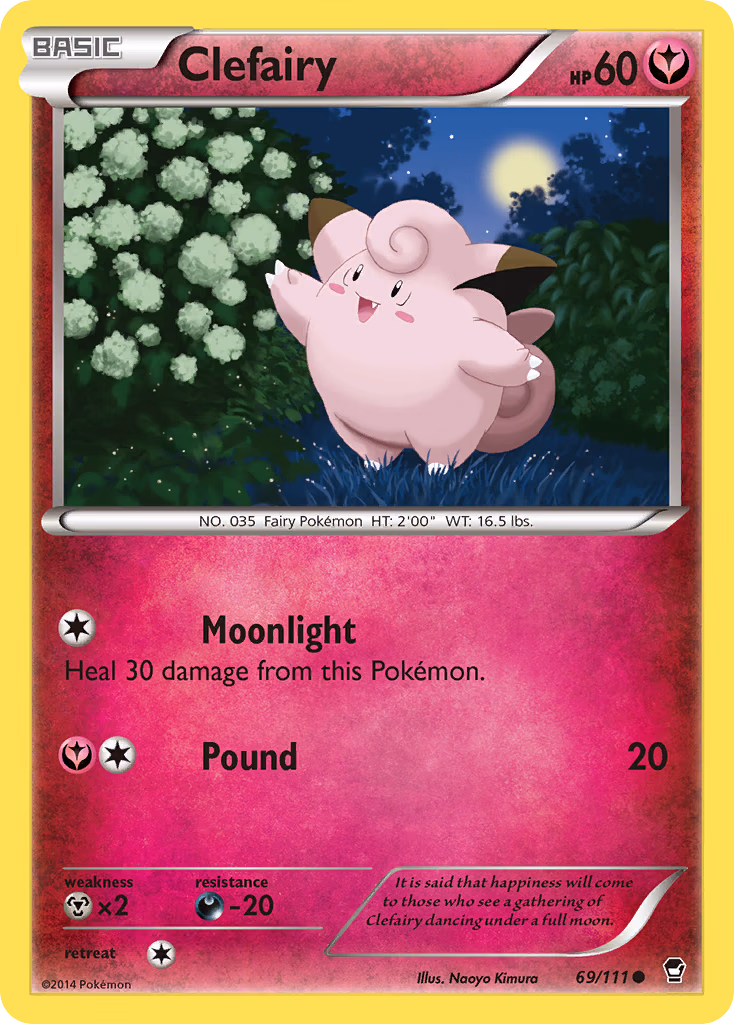 Clefairy Pokemon card (69/111, Furious Fists)