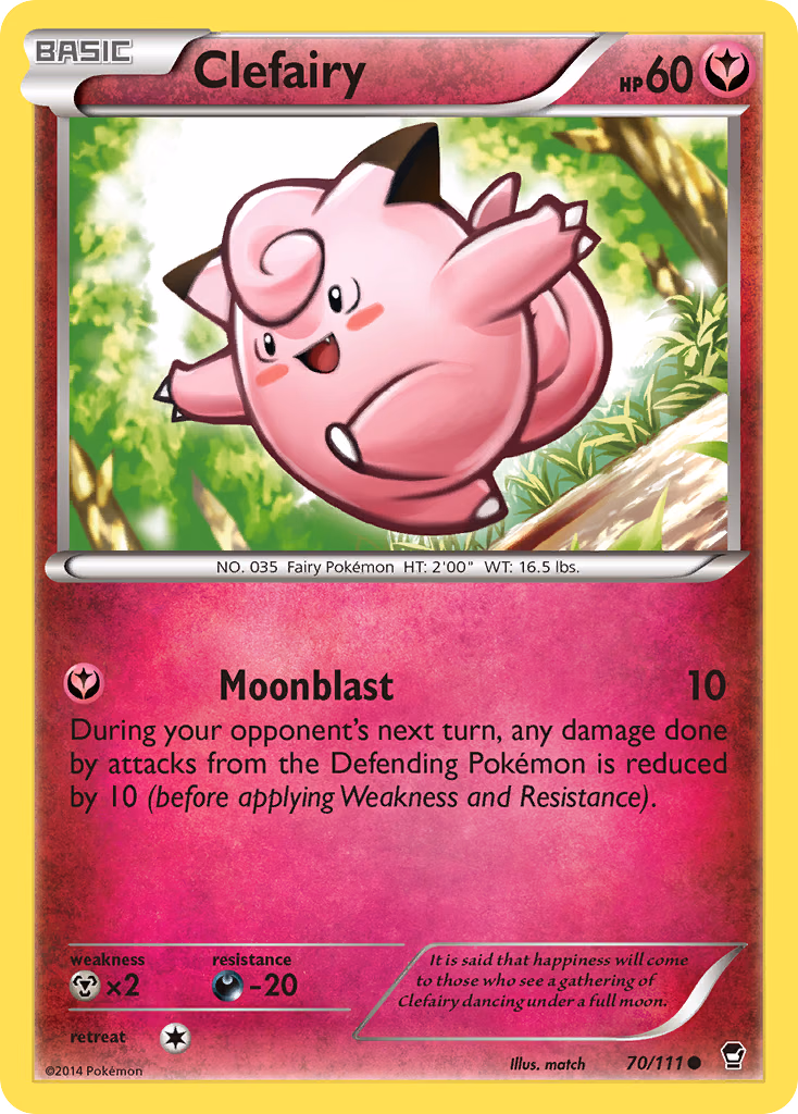 Clefairy Pokemon card (70/111, Furious Fists)